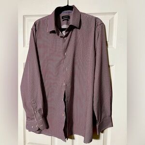 Men’s Nautical Dress Shirt. Color: Merlot,white. Size XL slim fit